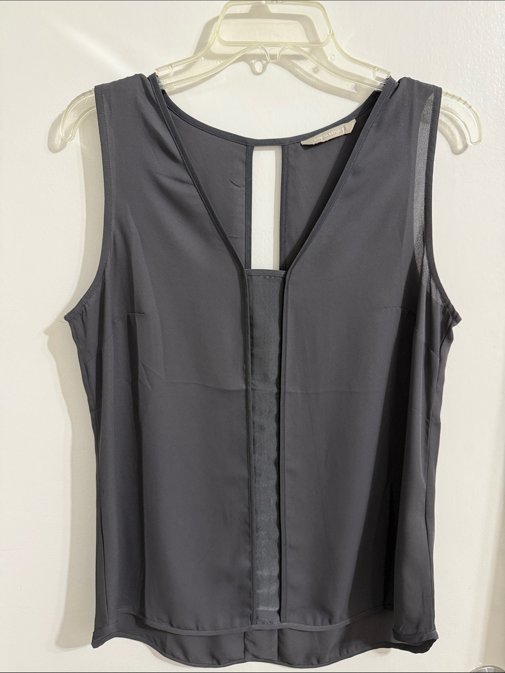 Sleeveless Black Chiffon Overlay Tank Top